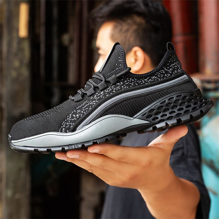 Men Steel Toe Work Safety Boots Men Breathable Shoes