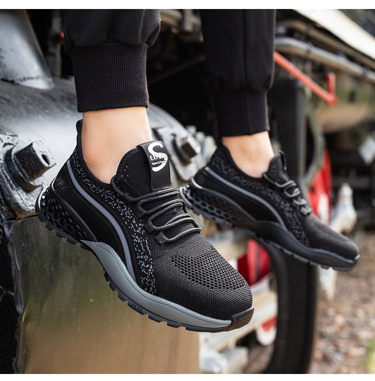 Men Steel Toe Work Safety Boots Men Breathable Shoes