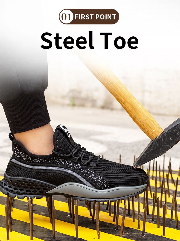 Men Steel Toe Work Safety Boots Men Breathable Shoes