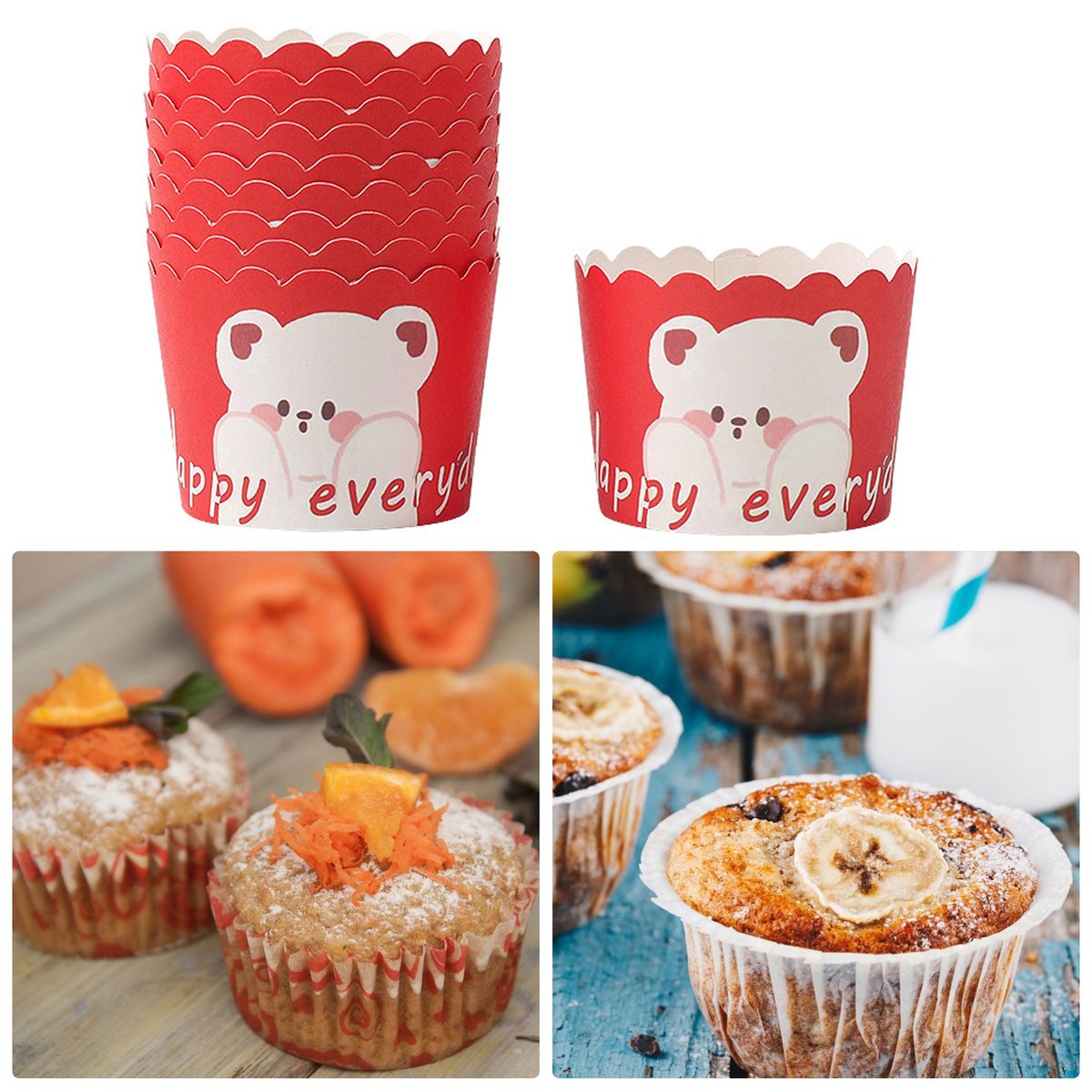 50Pcs Cake Liner   Decorative Wedding Muffin E