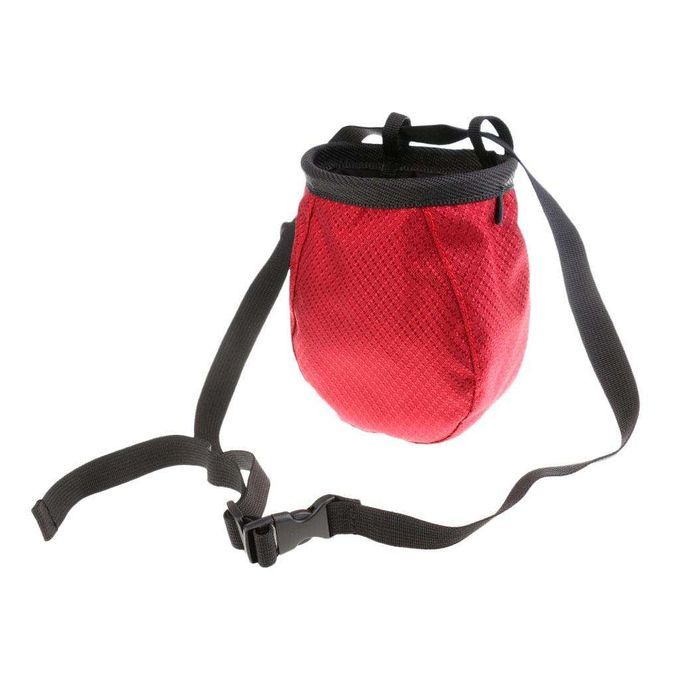 Chalk Bag Drawstring Climbing Pocket For For Bouldering Gymnastics Red