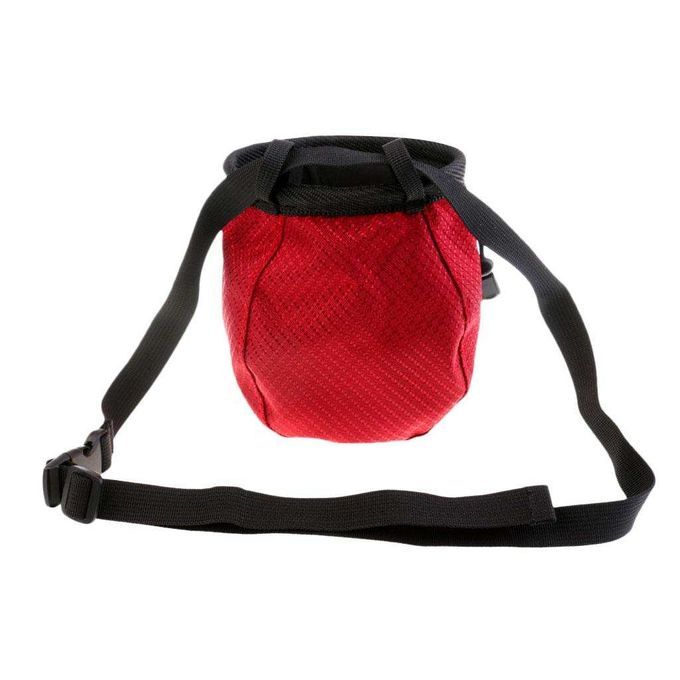 Chalk Bag Drawstring Climbing Pocket For For Bouldering Gymnastics Red