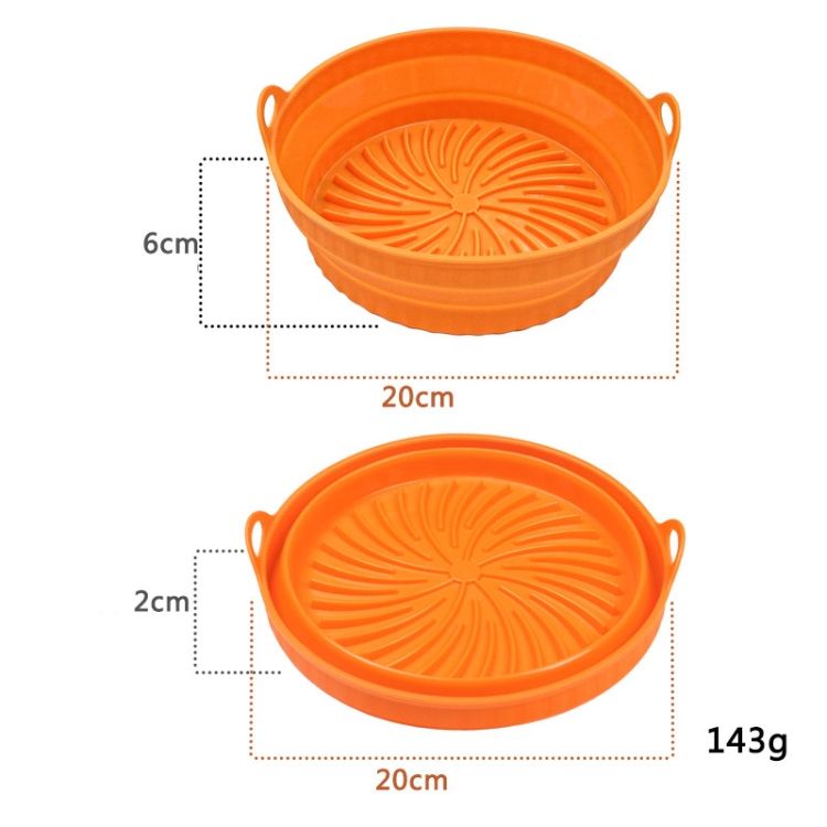 Baking Mat 2pcs Air Fryer Mat Baking Tray, Specification: Round Orange