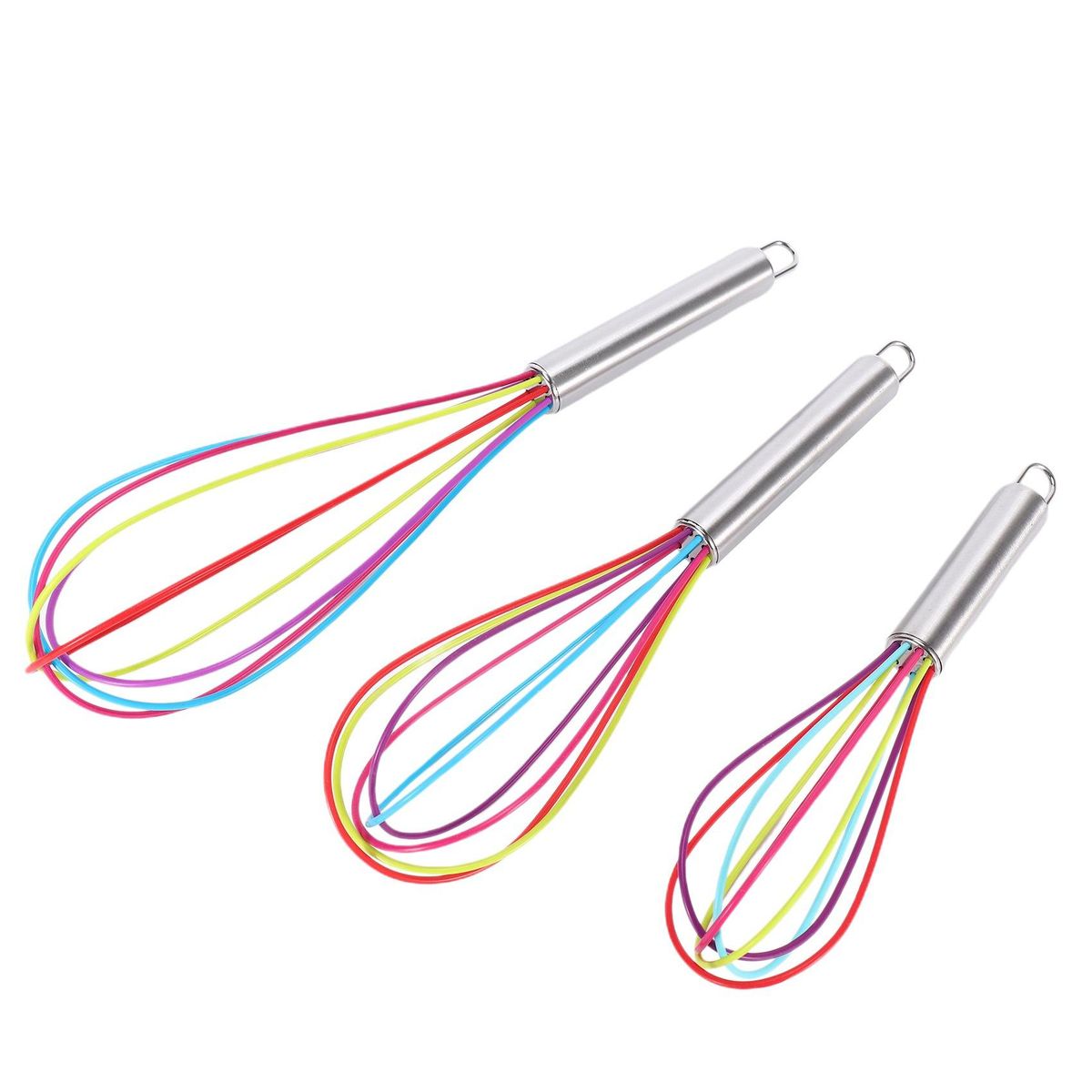 Silicone Whisk,with Stainless Grip Handle for Baking,