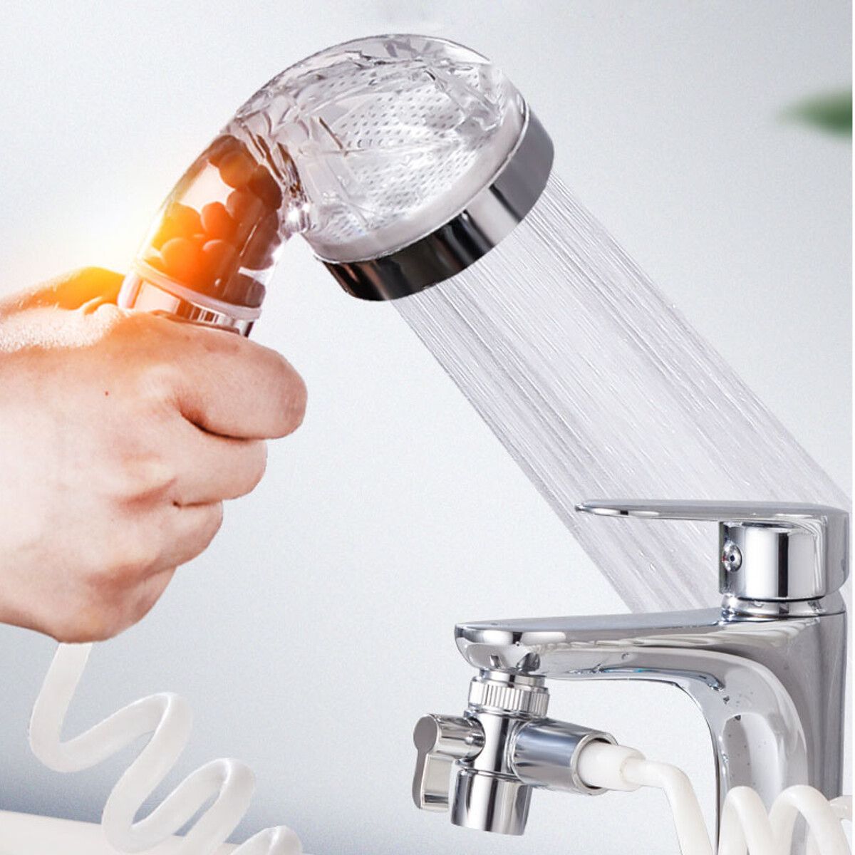 3 IN 1 Wall Mounted Bathroom Bathtub Shower Hand Held Spray Mixer Spout Faucet Tap Set