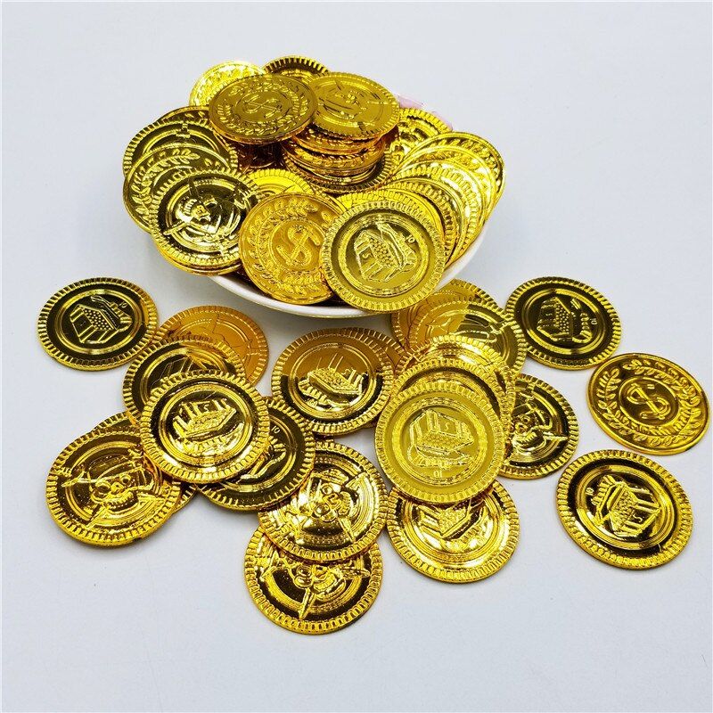 100pcs/set Foreign Trade Pirate Gold Coin Pirate Props Gold
