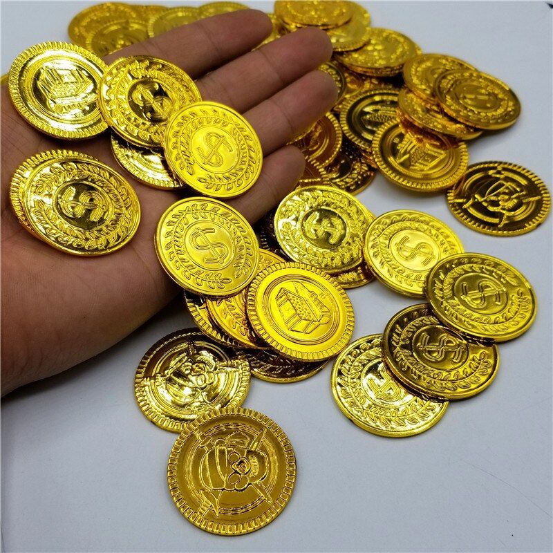100pcs/set Foreign Trade Pirate Gold Coin Pirate Props Gold