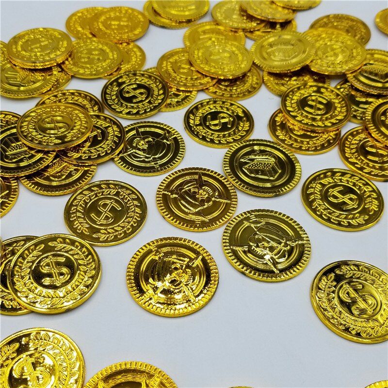 100pcs/set Foreign Trade Pirate Gold Coin Pirate Props Gold