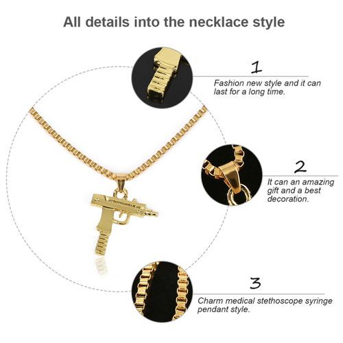 Special Personality Men Necklace Hip Hop Style Gun Shape