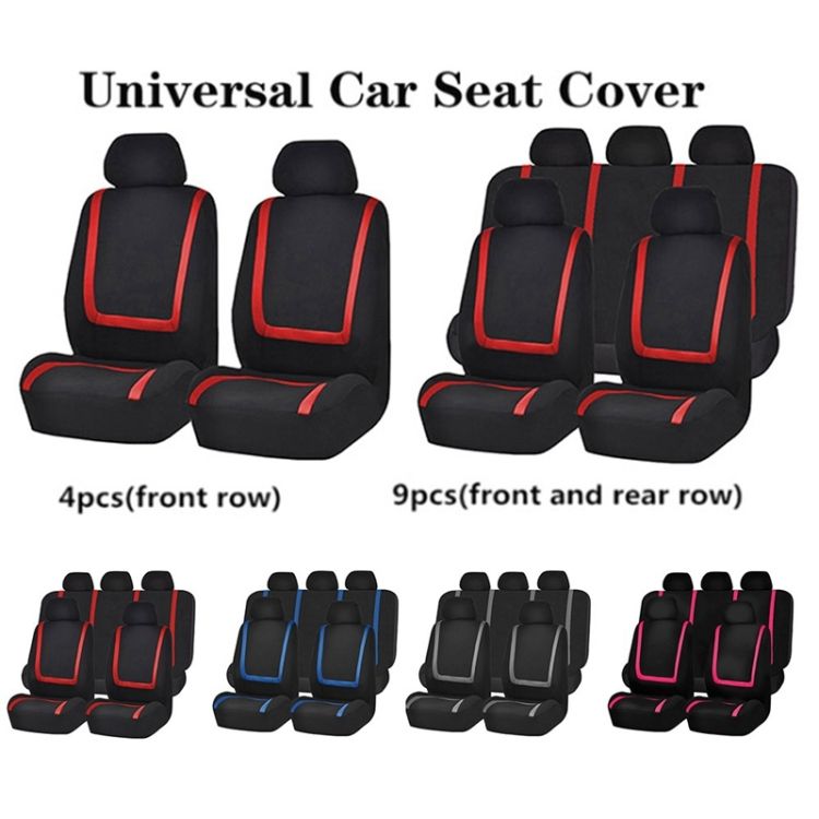 Universal Car Seat Cover Protector Interior Accessories 9pcs 9pcs Set Gray