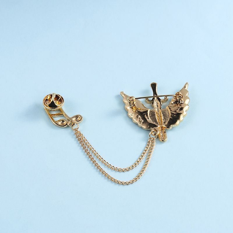 Angel Wings Vintage Cross Brooch Mini Male Corsage