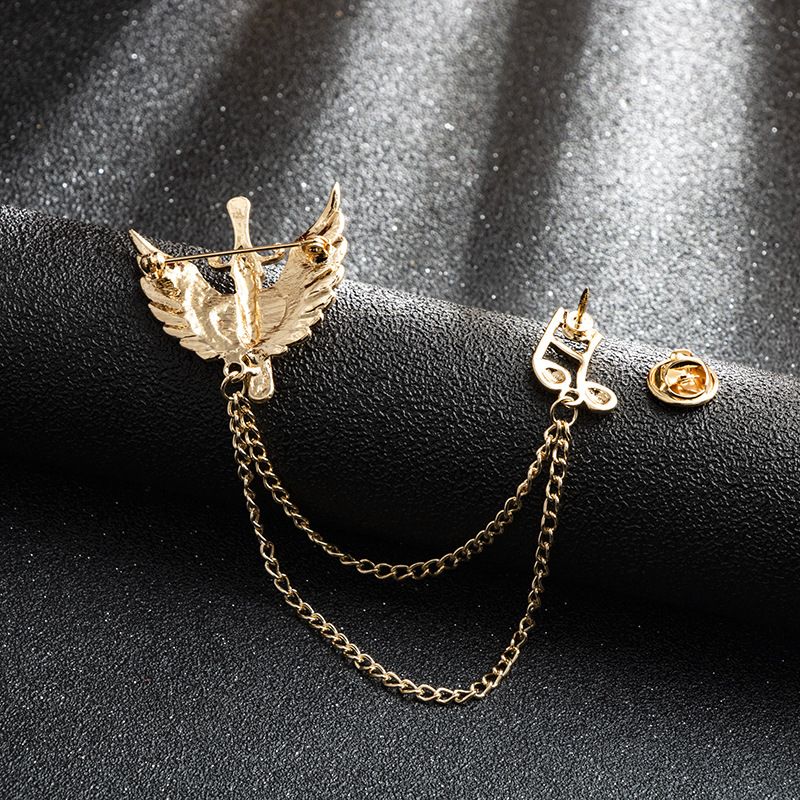 Angel Wings Vintage Cross Brooch Mini Male Corsage