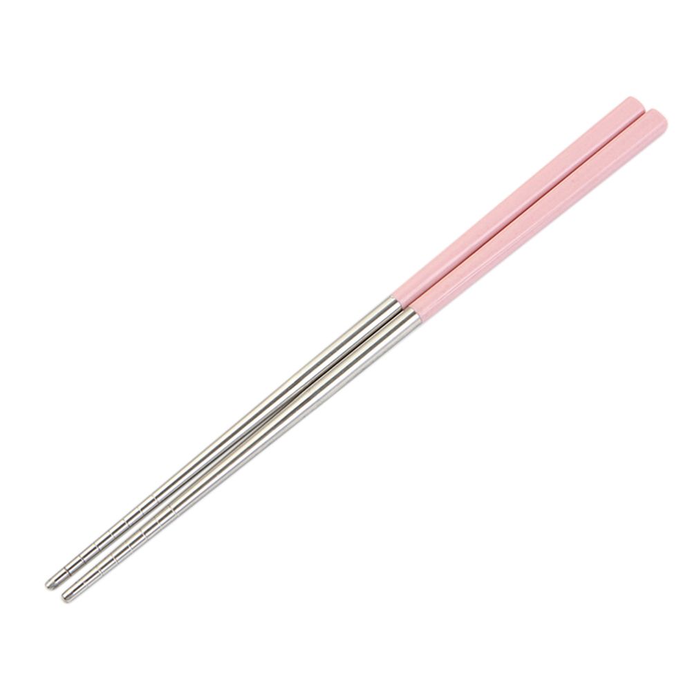 Stainless Steel Wheat Cooking Chopsticks Household-Pink