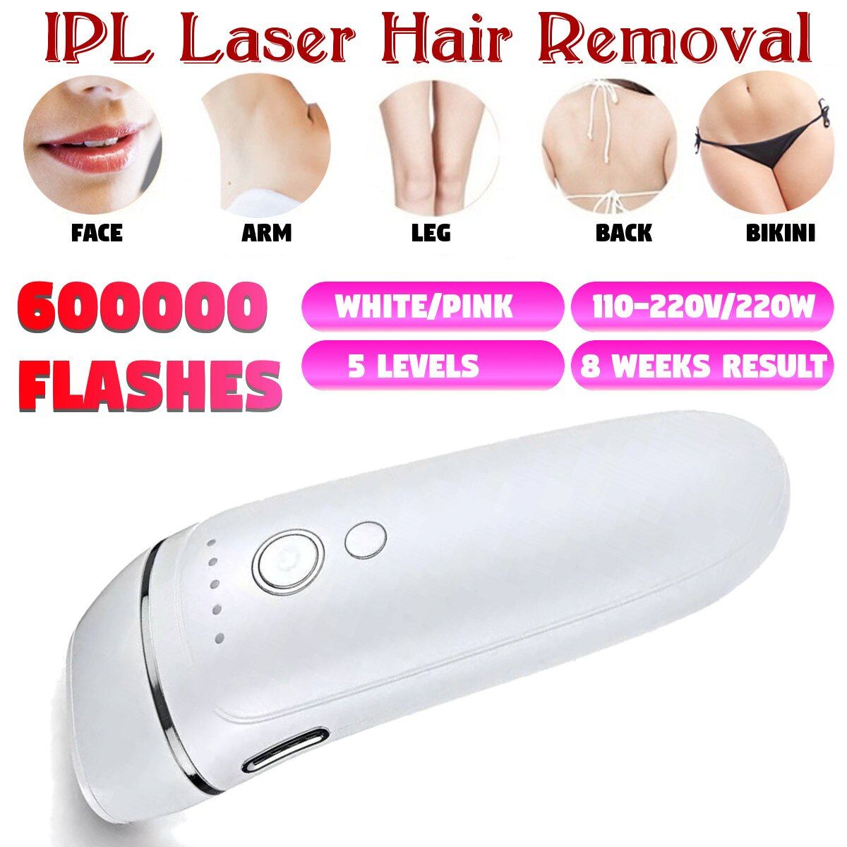 Device Permanent  Body Face Leg Painless Epilator
