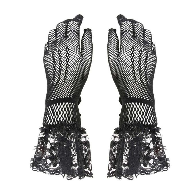 Ladies Short Mesh  Opera Party Costume Wedding Bridal Prom Black