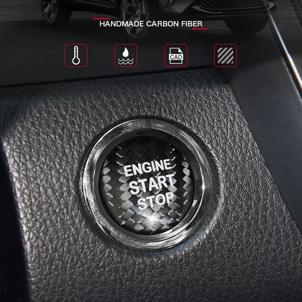 Real Carbon Fiber Car Engine Start Stop Button Cover Sticker Trim for Toyota 86 Corolla Avalon Rav4 Camry Accessories