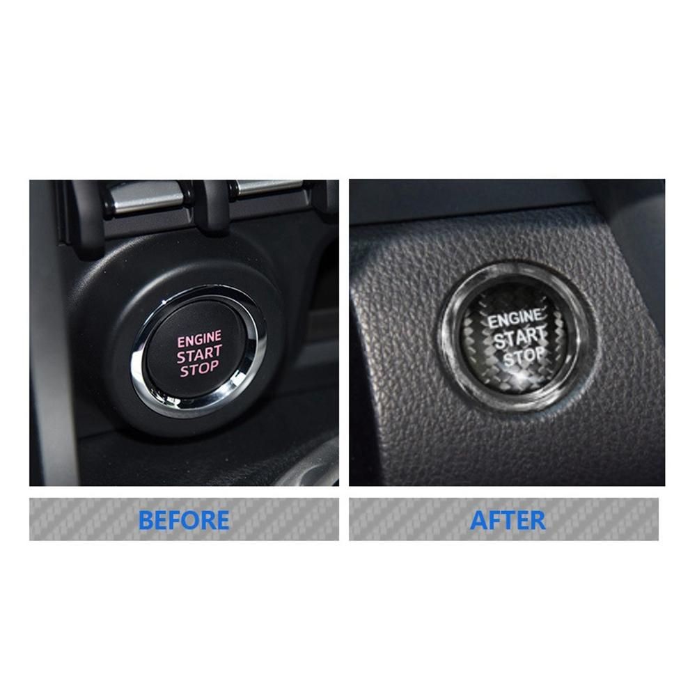 Real Carbon Fiber Car Engine Start Stop Button Cover Sticker Trim for Toyota 86 Corolla Avalon Rav4 Camry Accessories