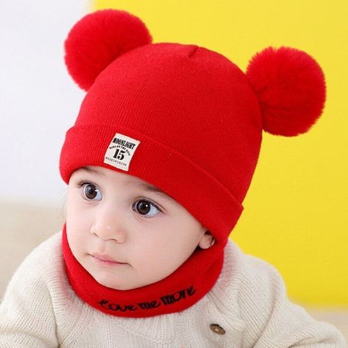 0-3 Years Baby Boy Girl Cute  Hat + Scarf  Set