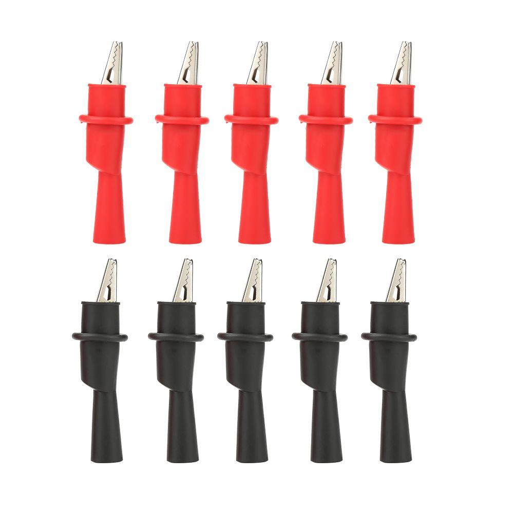 P2008 10PCS Insulation Metal Crocodile Clips Electric Test