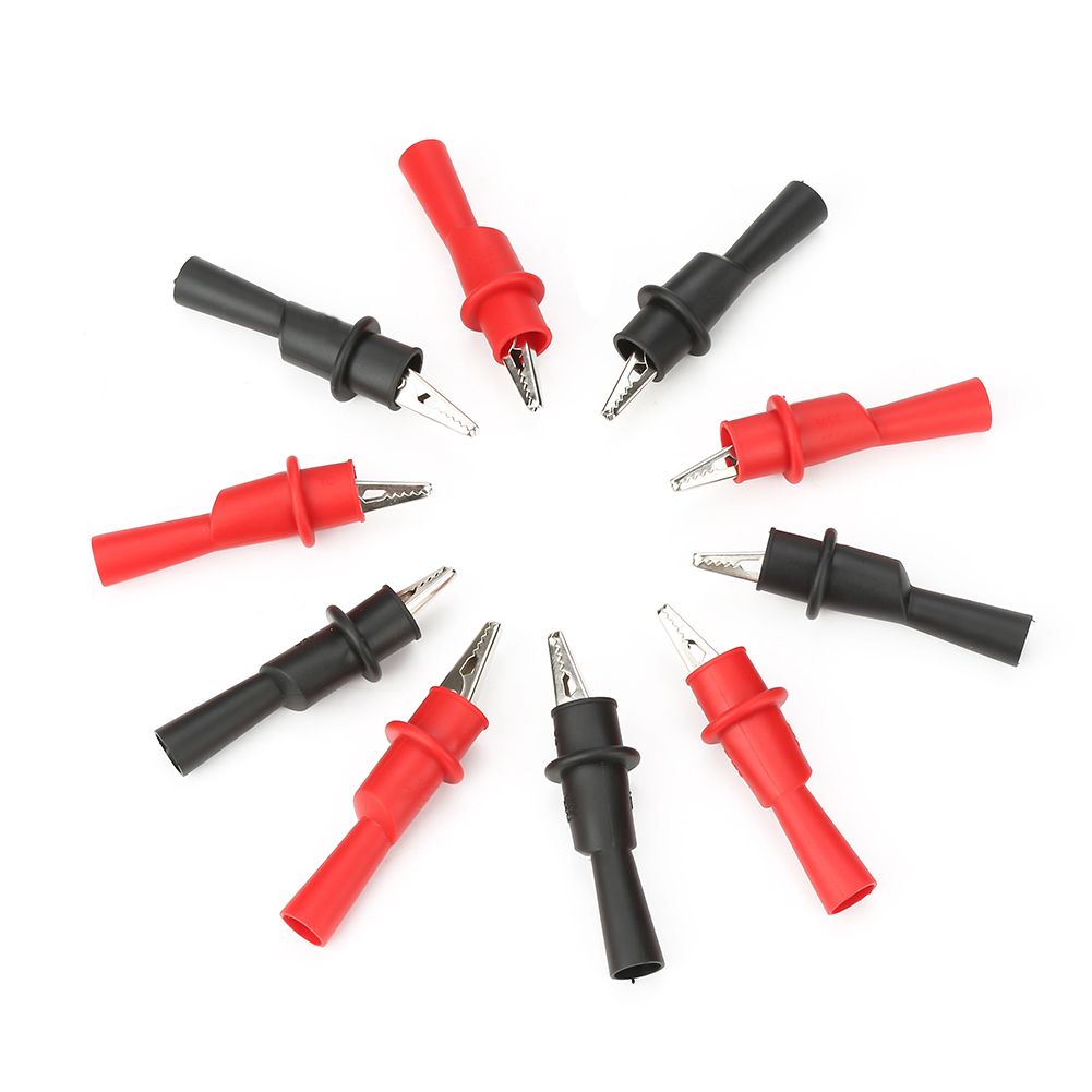 P2008 10PCS Insulation Metal Crocodile Clips Electric Test