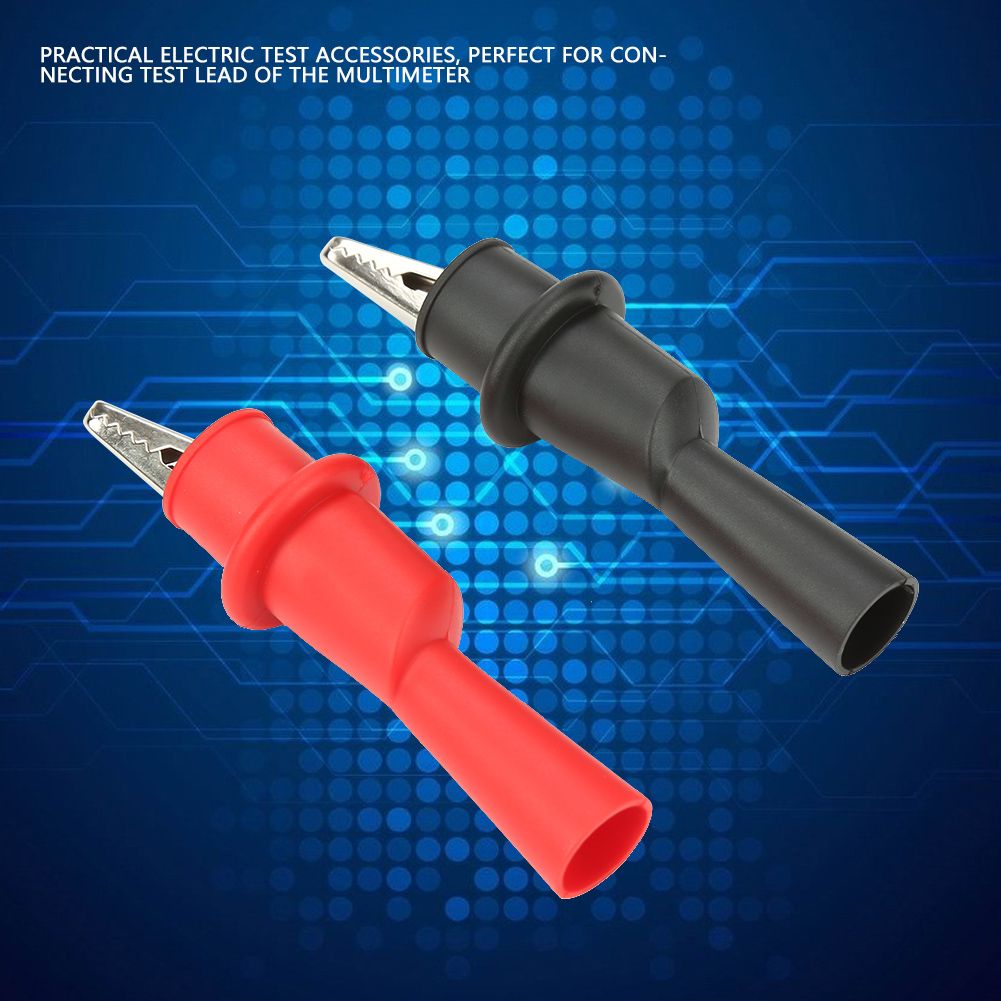 P2008 10PCS Insulation Metal Crocodile Clips Electric Test