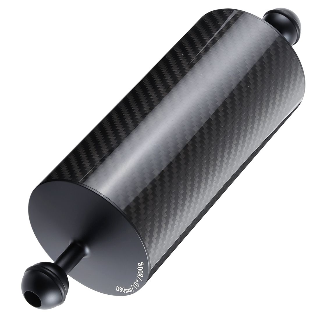 PULUZ 10.82 Inch 27.5cm Length 80mm Diameter Dual Balls Carbon Fiber Floating Arm, Ball Diameter: 25mm, Buoyancy: 800g