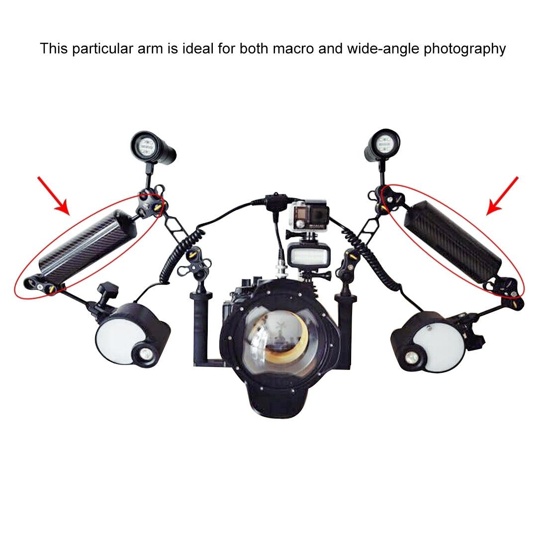PULUZ 10.82 Inch 27.5cm Length 80mm Diameter Dual Balls Carbon Fiber Floating Arm, Ball Diameter: 25mm, Buoyancy: 800g