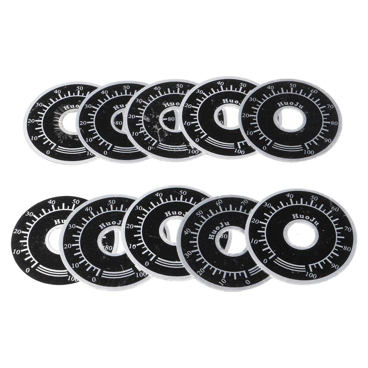 10PCS Rotary Caps Potentiometer Knobs With 10PCS Counting Dial 0 - 100 Scale New