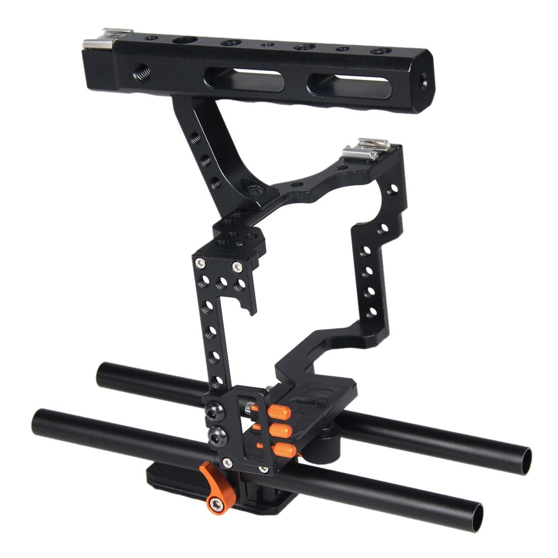 PULUZ Camera Cage Handle Stabilizer For Sony A7 & A7S & A7R, A7R II & A7S II, A7RIII & A7 III, Panasonic Lumix DMC-GH4(Orange)