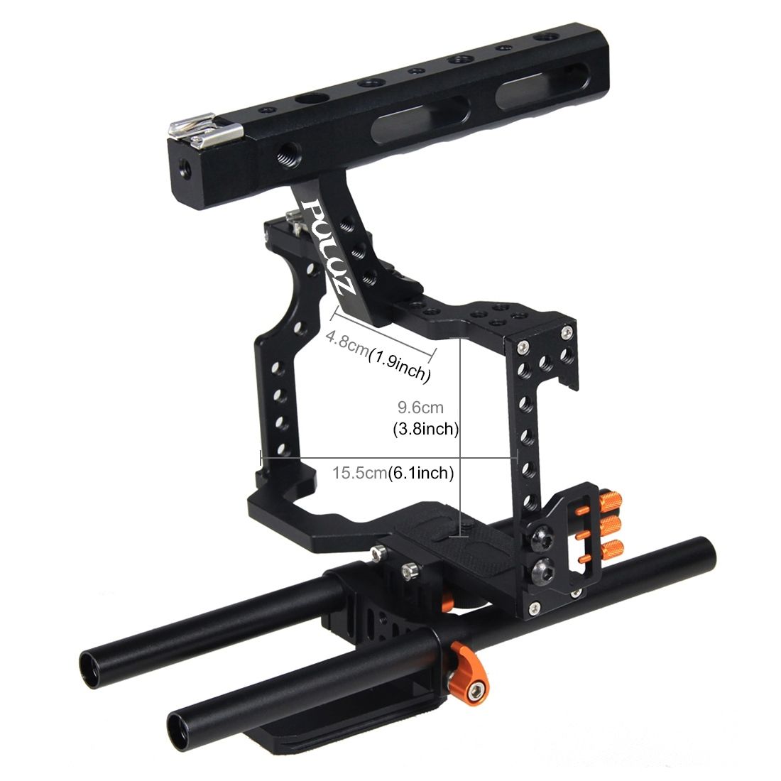 PULUZ Camera Cage Handle Stabilizer For Sony A7 & A7S & A7R, A7R II & A7S II, A7RIII & A7 III, Panasonic Lumix DMC-GH4(Orange)