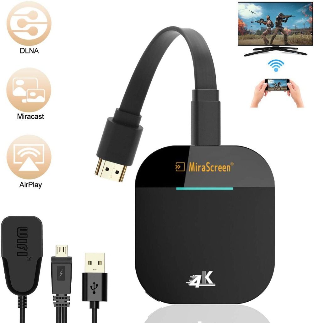 MiraScreen 4K 5G TV Stick HDMI Anycast Miracast DLNA Airplay WiFi Display Receiver Dongle Support Windows Andriod 4K 2.4G