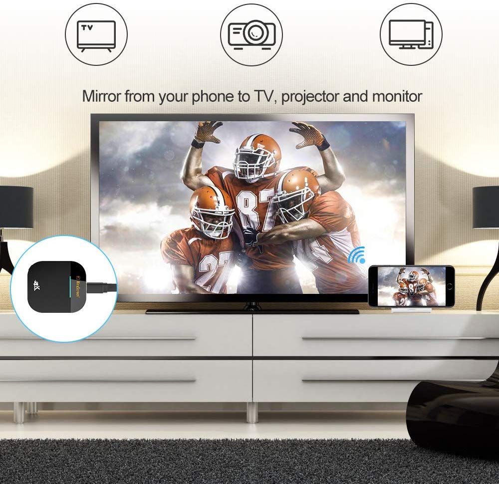 MiraScreen 4K 5G TV Stick HDMI Anycast Miracast DLNA Airplay WiFi Display Receiver Dongle Support Windows Andriod 4K 2.4G