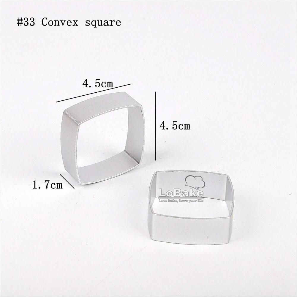 (10pcs/lot) Latest convex fat square shape Aluminium alloy cookie dough fruit salad cake cutter pineapple mold for DIY bakery