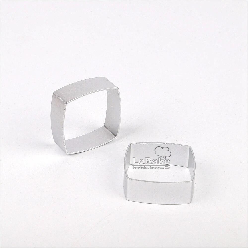 (10pcs/lot) Latest convex fat square shape Aluminium alloy cookie dough fruit salad cake cutter pineapple mold for DIY bakery