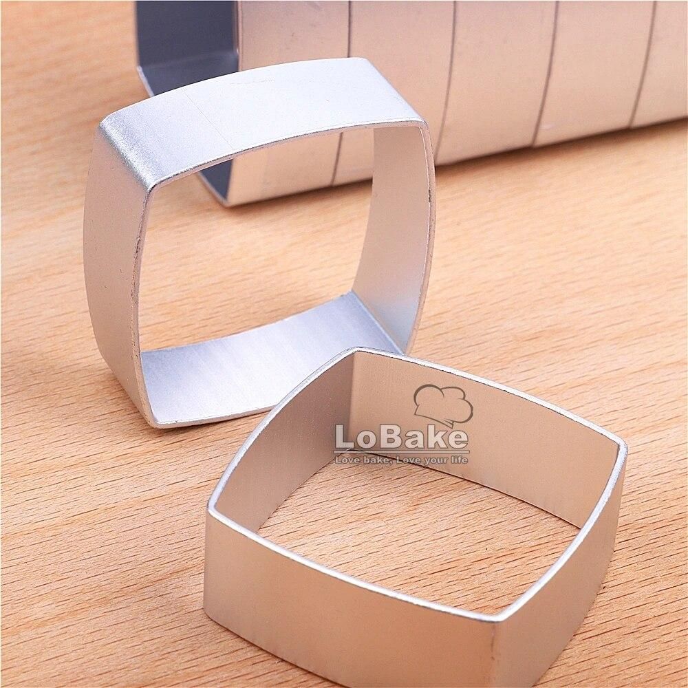 (10pcs/lot) Latest convex fat square shape Aluminium alloy cookie dough fruit salad cake cutter pineapple mold for DIY bakery