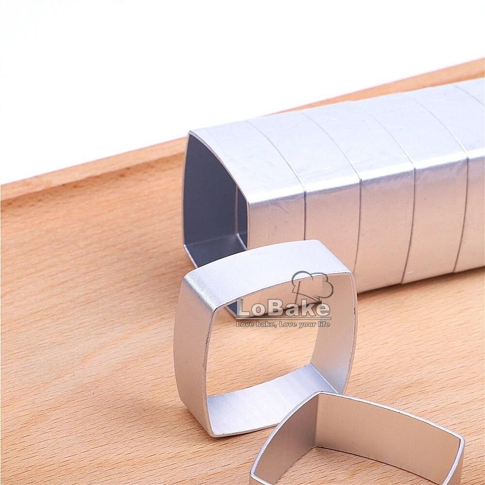(10pcs/lot) Latest convex fat square shape Aluminium alloy cookie dough fruit salad cake cutter pineapple mold for DIY bakery