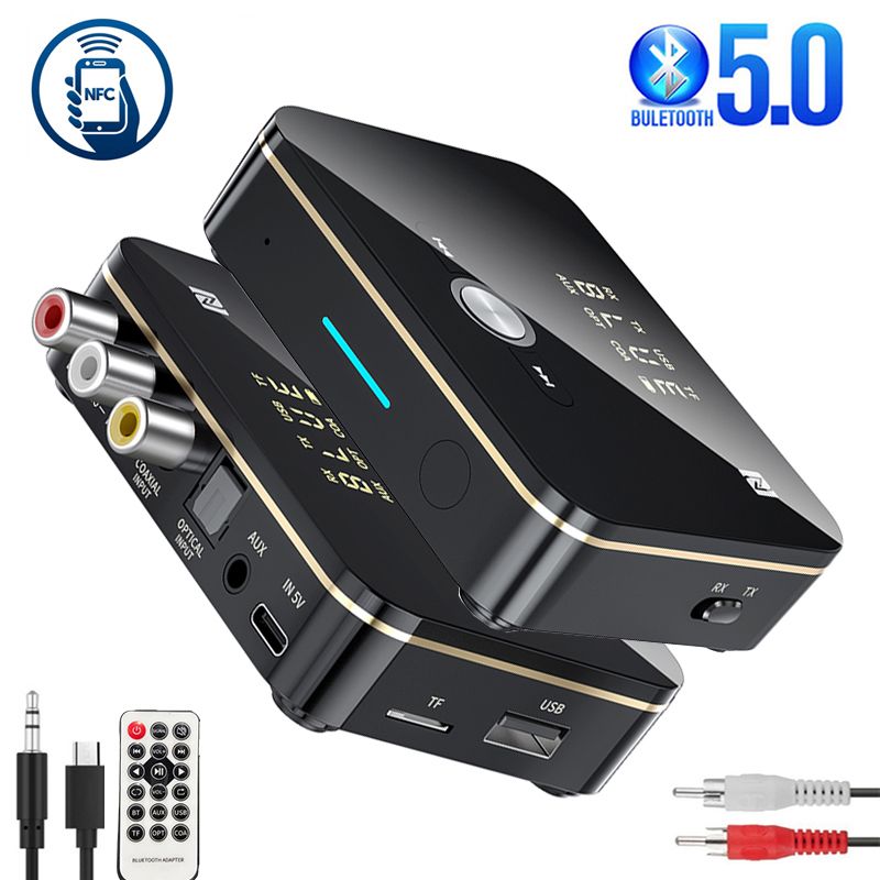 Bluetooth 5.0 Receiver Transmitter Nfc Led Stereo 3.5mm