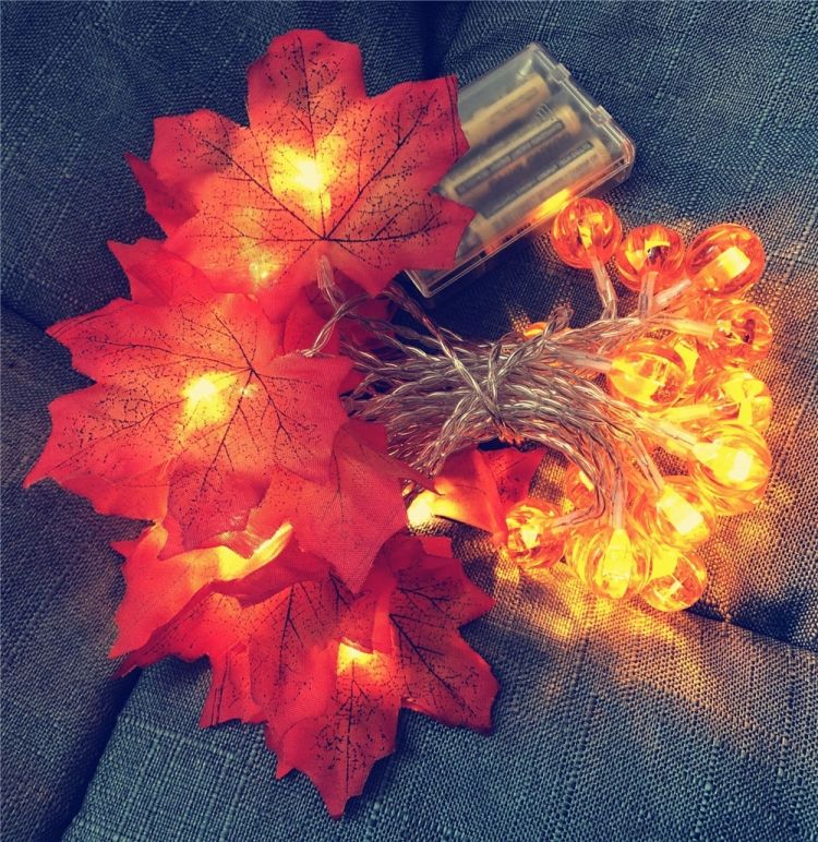 1.5m 10 LEDs Maple Pumpkin String Lights Halloween Decor