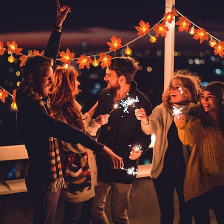 1.5m 10 LEDs Maple Pumpkin String Lights Halloween Decor