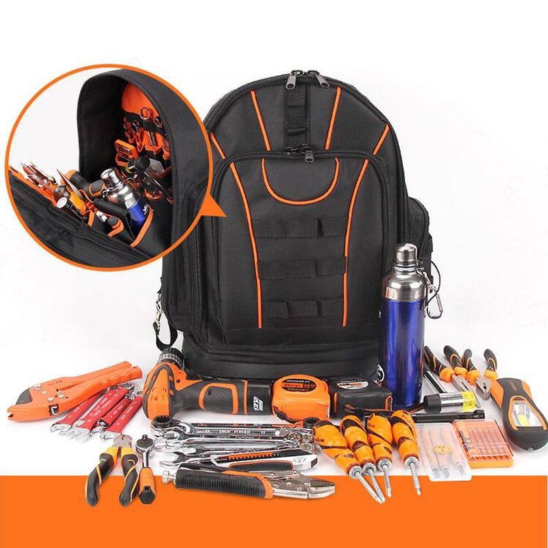 Oxford Rucksack Tool Backpack Multifunctional Tool Bag Storage Bag Electrician Repair Backpack Hardware Tool Bag Belt Box