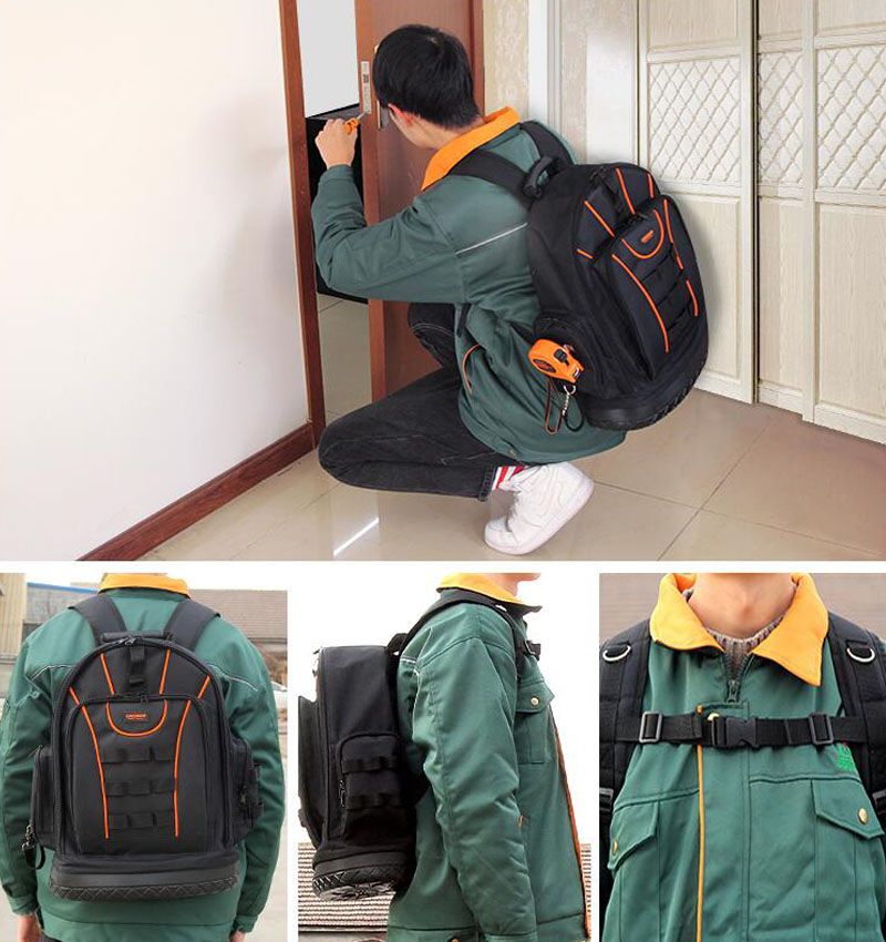 Oxford Rucksack Tool Backpack Multifunctional Tool Bag Storage Bag Electrician Repair Backpack Hardware Tool Bag Belt Box
