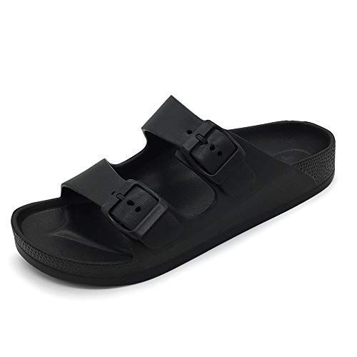 Men's Slippers Double Buckle Adjustable EVA Flat Sandals