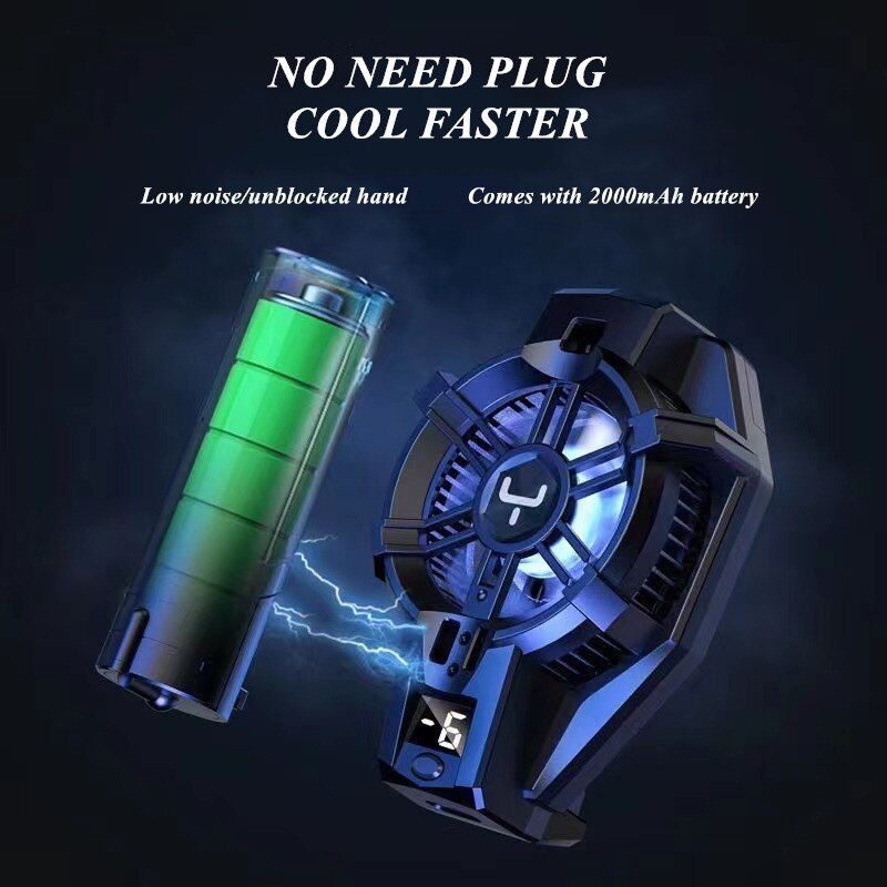 X29 Portable Semiconductor ABS + Alloy Mobile Phone Radiator With 2100mAh Battery For IOS Android Gaming Accessories Cooling Fan