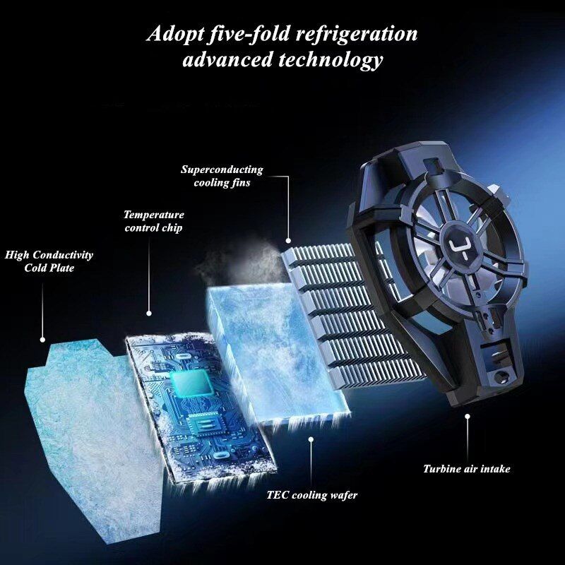 X29 Portable Semiconductor ABS + Alloy Mobile Phone Radiator With 2100mAh Battery For IOS Android Gaming Accessories Cooling Fan