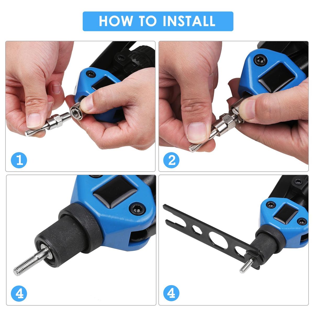 110Pcs Hand Rivet Nut Tool Riveting Tool Set Rivet Nut Setter Kit with 100pcs Assorted Rivet Nuts 7 Metric Mandrels of M3/M4/M5/M6/M8/M10/M12 and Molded Carrying Case