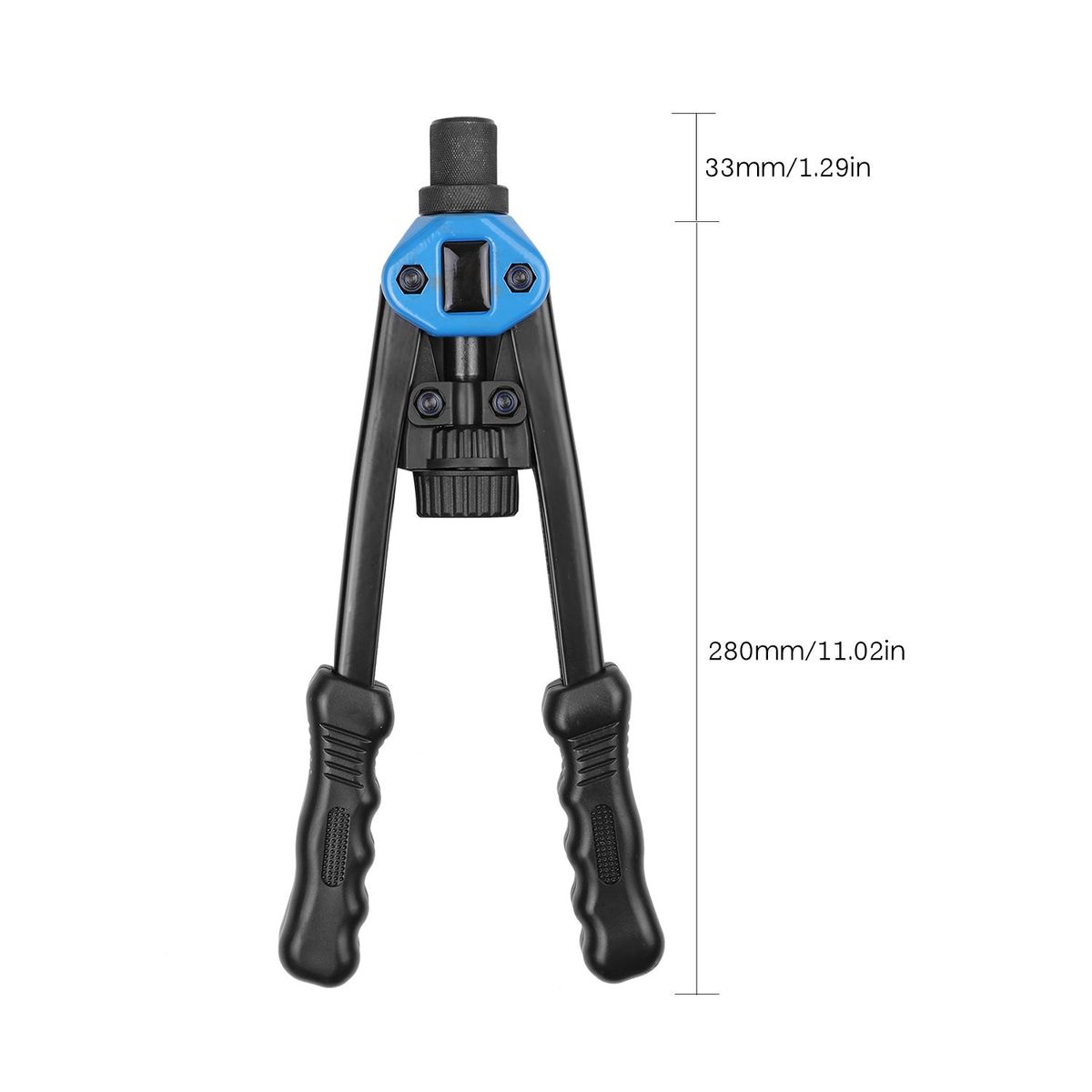 110Pcs Hand Rivet Nut Tool Riveting Tool Set Rivet Nut Setter Kit with 100pcs Assorted Rivet Nuts 7 Metric Mandrels of M3/M4/M5/M6/M8/M10/M12 and Molded Carrying Case