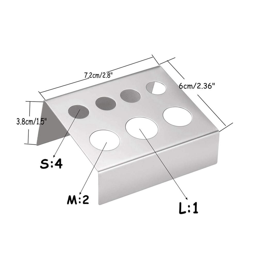 Tattoo Ink Cup Holder,10Pcs 7 Holes Stainless Steel Tattoo