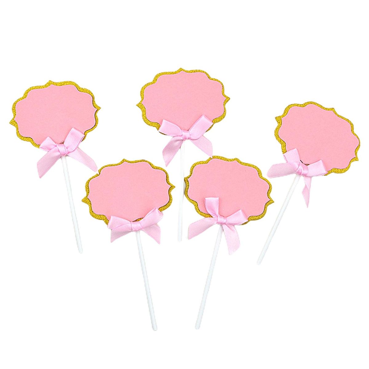 Cupcake Decoration Topper 50pcs Cupcake Topper Label Marker Kit Pink