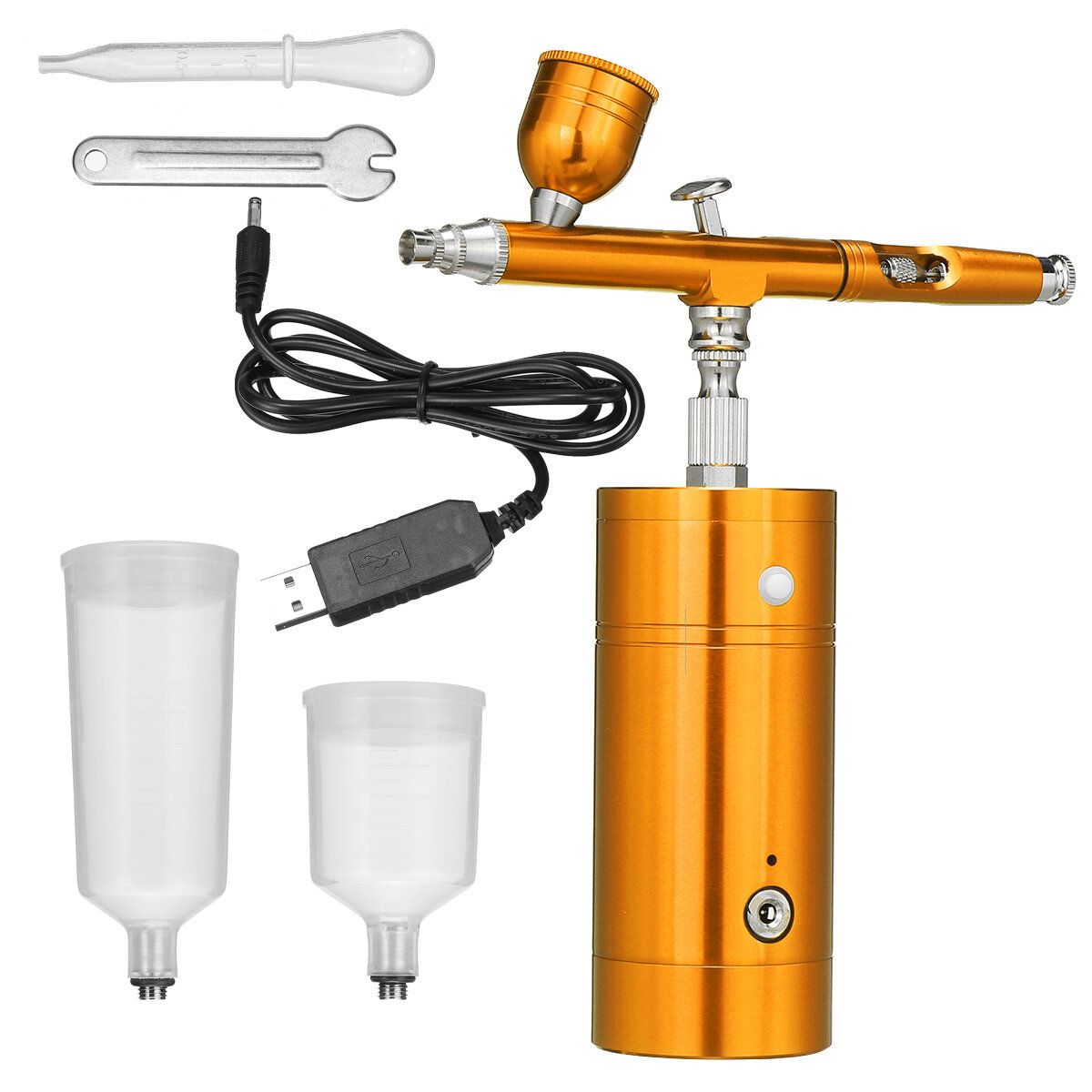Yellow/Red/Rose Gold Airbrush Air Pump Set Rechargeable