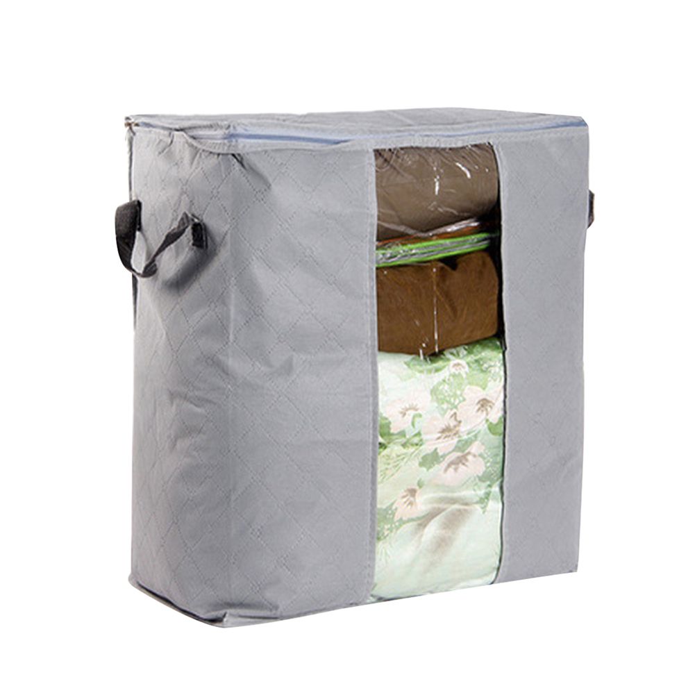 Portable Quilt Storage Bag Clothes Wardrobe Blanket-Grey